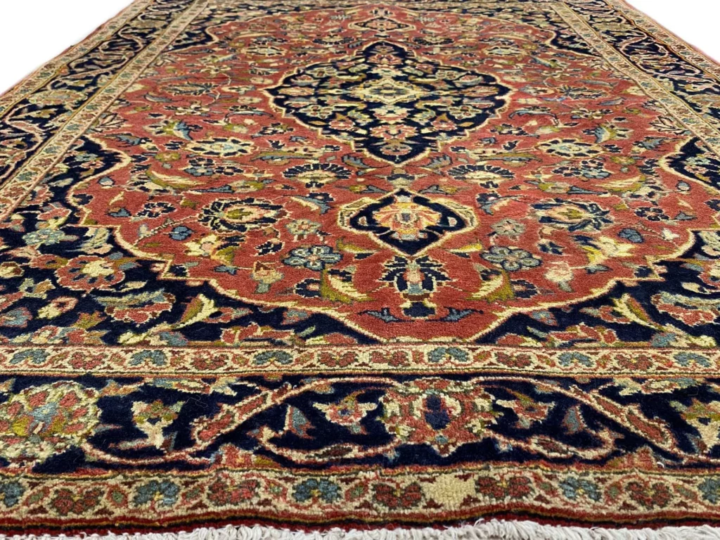 Perserteppich Keshan 153 x 117 cm Schafwolle handgeknüpft