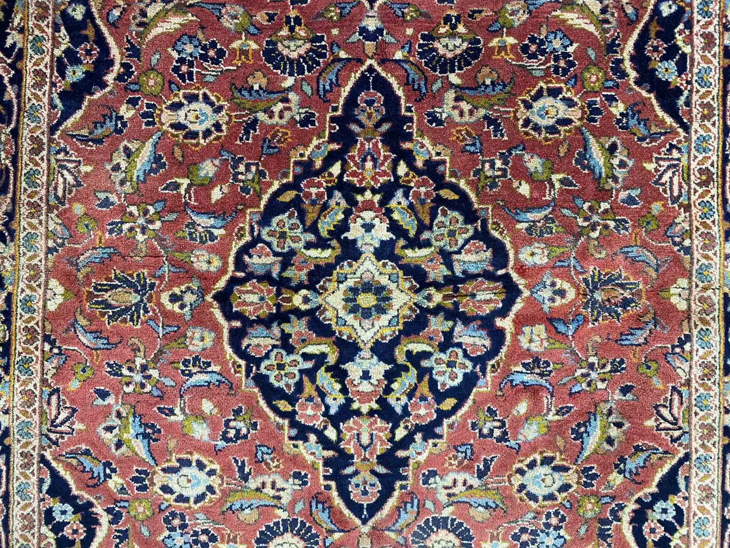Perserteppich Keshan 153 x 117 cm Schafwolle handgeknüpft