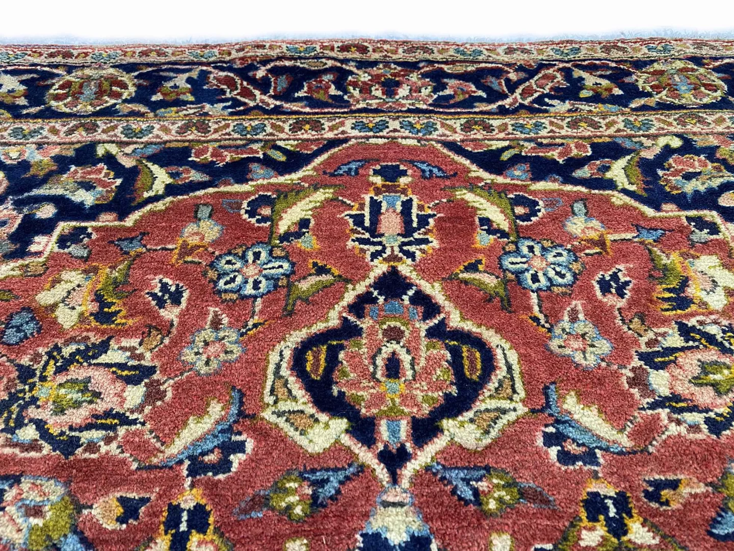 Perserteppich Keshan 153 x 117 cm Schafwolle handgeknüpft