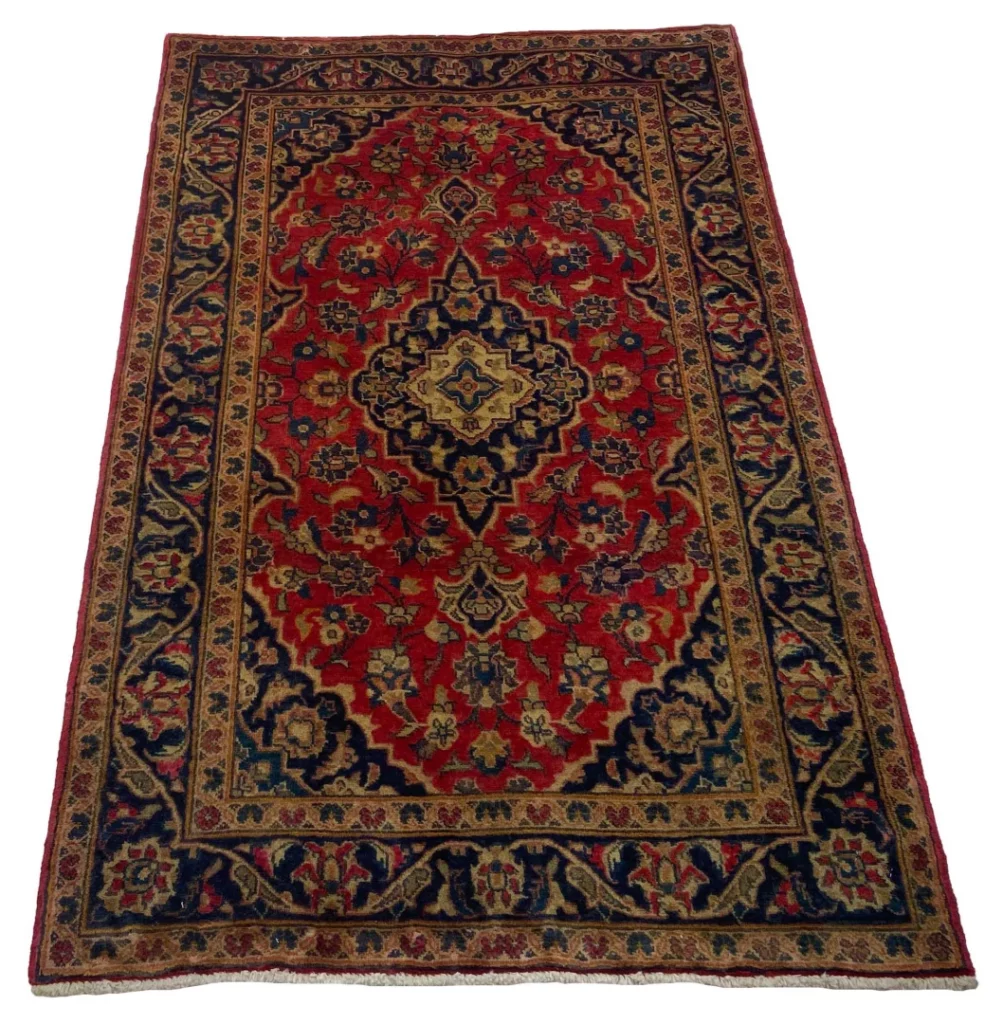 Perserteppich Keshan 154 x 96 cm Schafwolle handgeknüpft