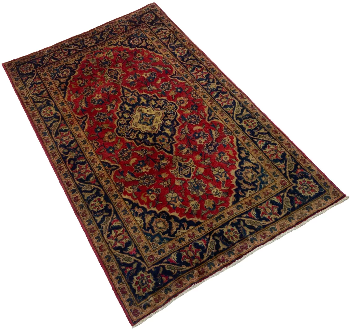 Perserteppich Keshan 154 x 96 cm Schafwolle handgeknüpft