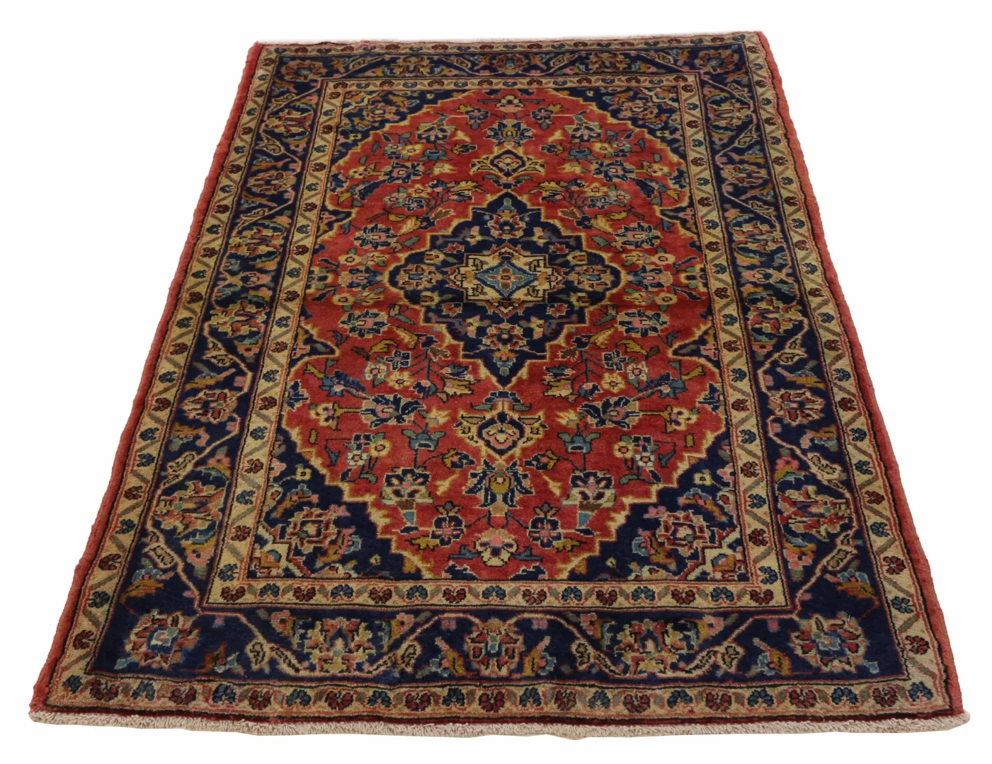 Perserteppich Keshan 158 x 106 cm Schafwolle handgeknüpft