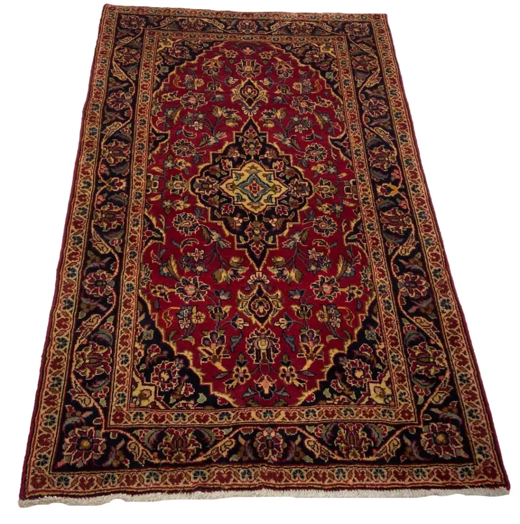 Perserteppich Keshan 169 x 104 cm Schafwolle handgeknüpft