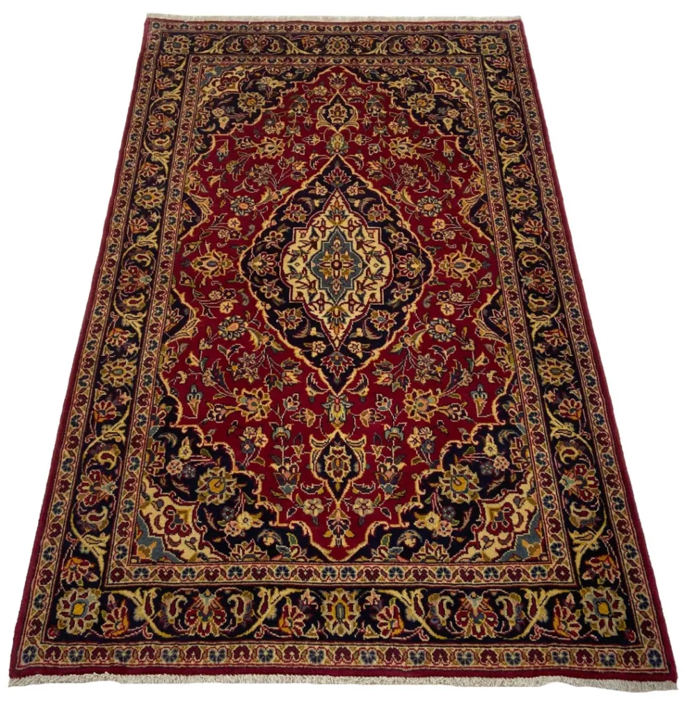Perserteppich Keshan 172 x 106 cm Schafwolle handgeknüpft
