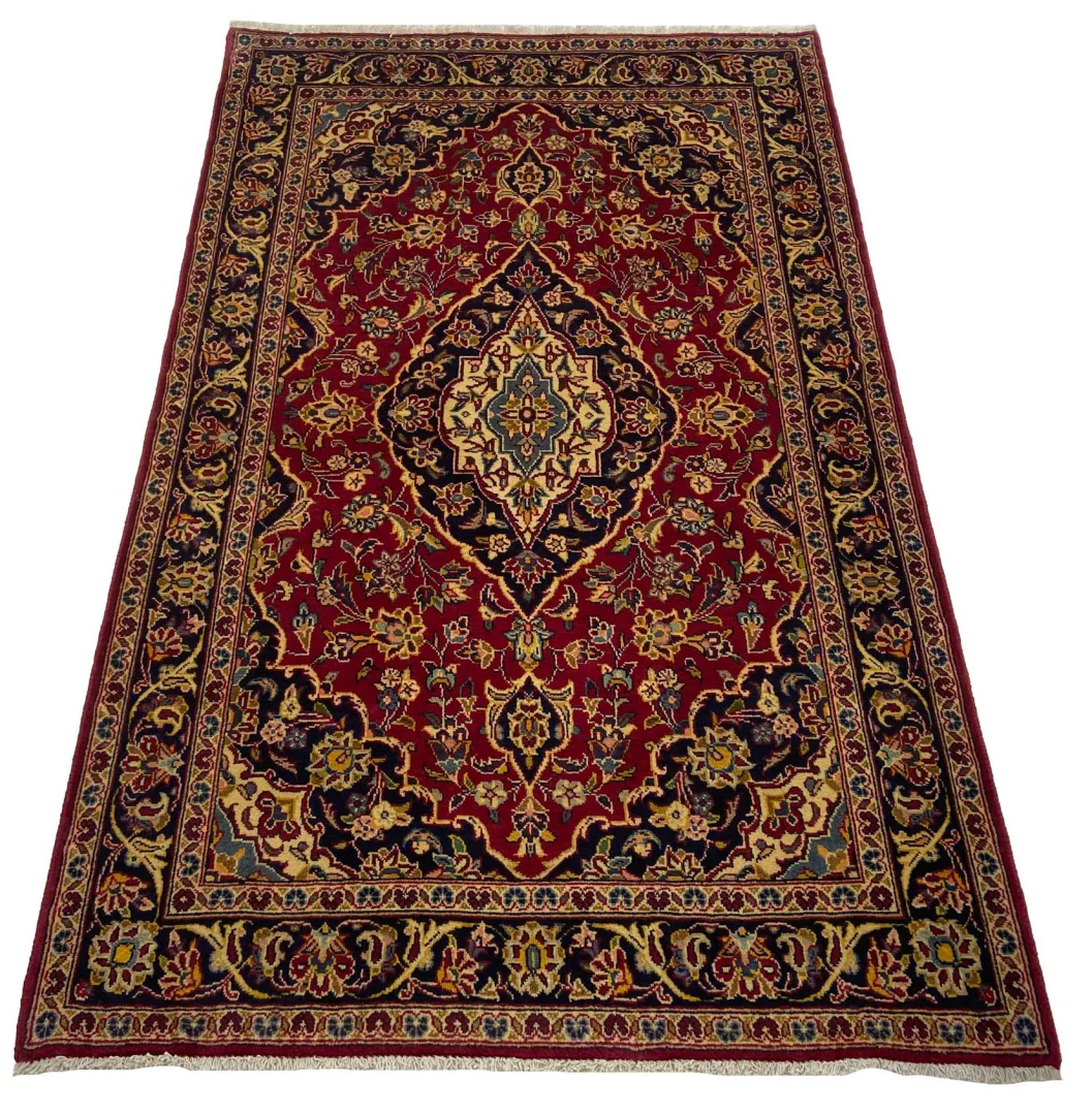 Perserteppich Keshan 172 x 106 cm Schafwolle handgeknüpft