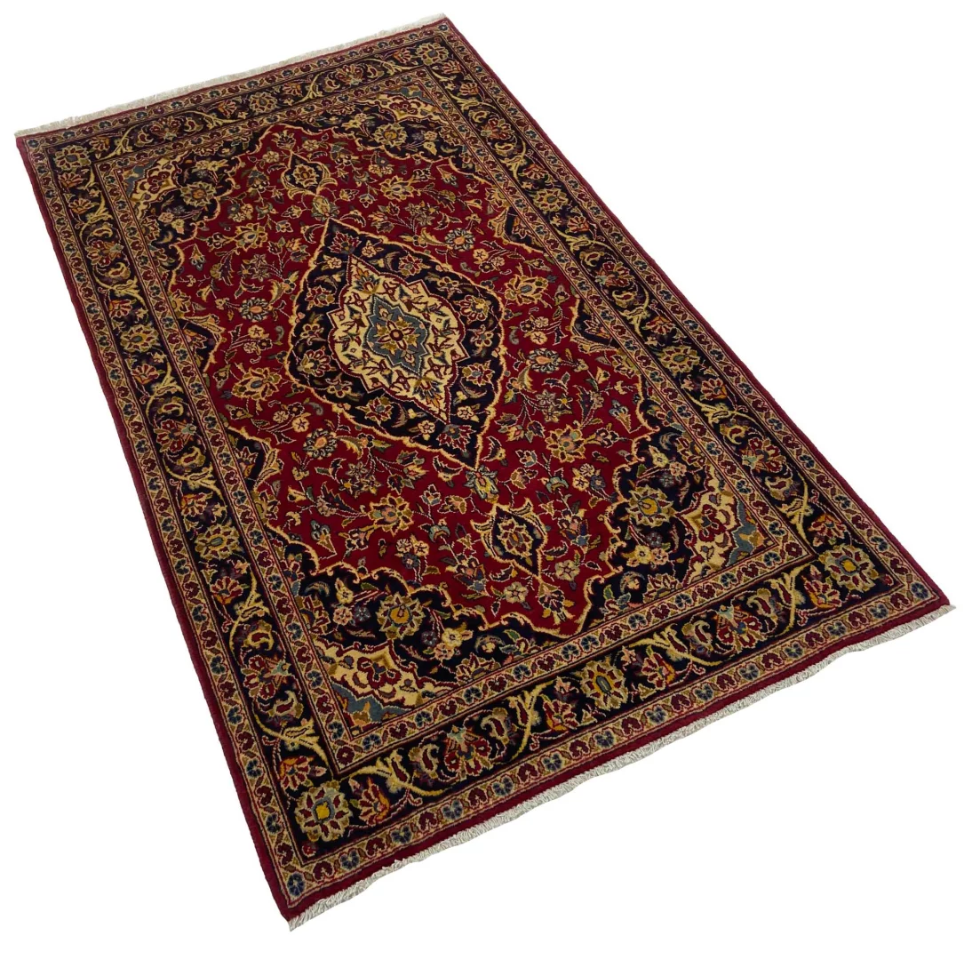 Perserteppich Keshan 172 x 106 cm Schafwolle handgeknüpft