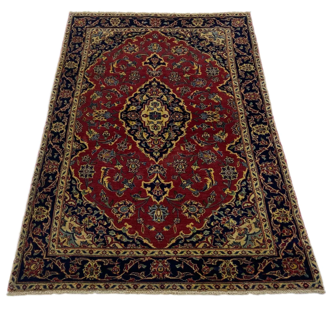 Perserteppich Keshan 183 x 106 cm Schafwolle handgeknüpft