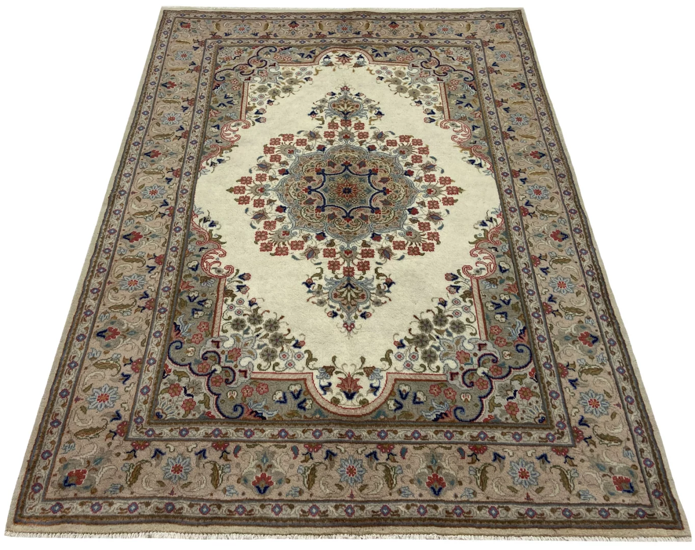 Perserteppich Keshan 195 x 138 cm Wolle handgeknüpft