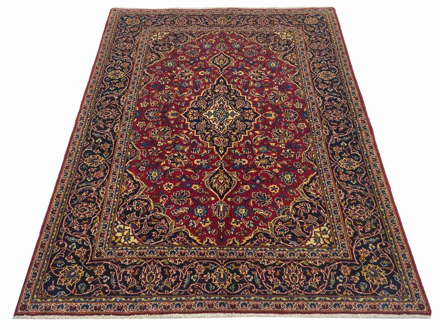 Perserteppich Keshan 197 x 146 cm Wolle handgeknüpft