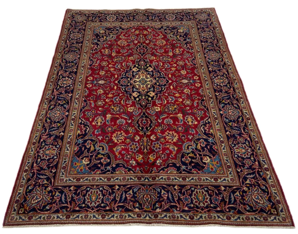 Perserteppich Keshan 198 x 135 cm Wolle handgeknüpft