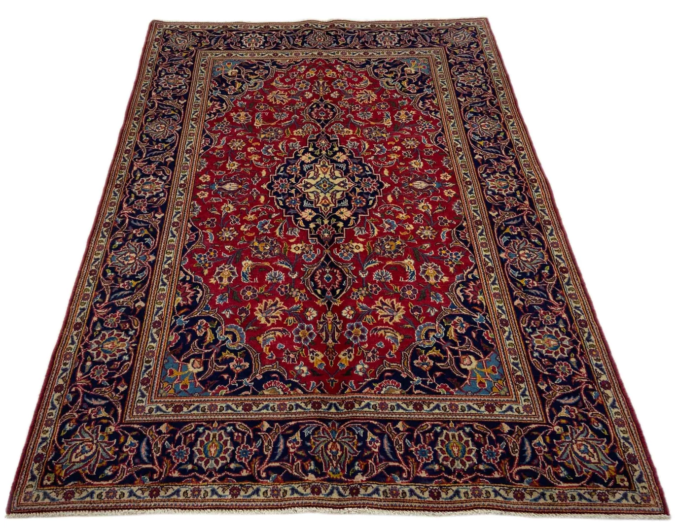 Perserteppich Keshan 198 x 135 cm Wolle handgeknüpft