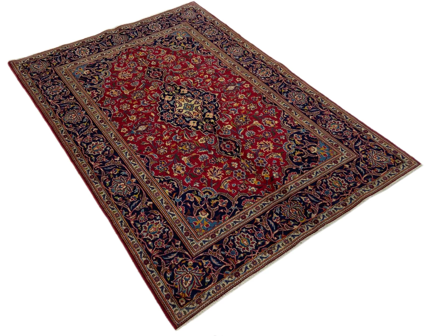 Perserteppich Keshan 198 x 135 cm Wolle handgeknüpft
