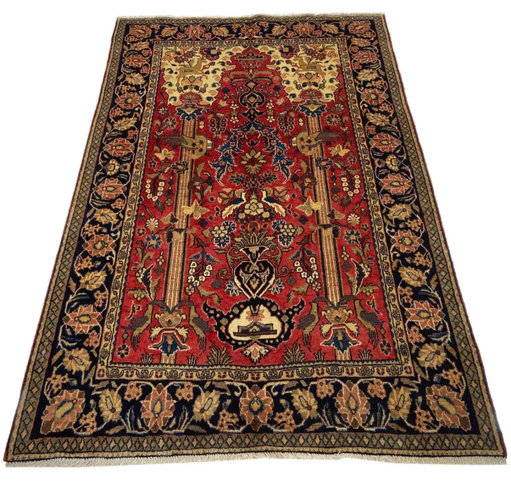 Perserteppich Keshan 200 x 127 cm Wolle handgeknüpft
