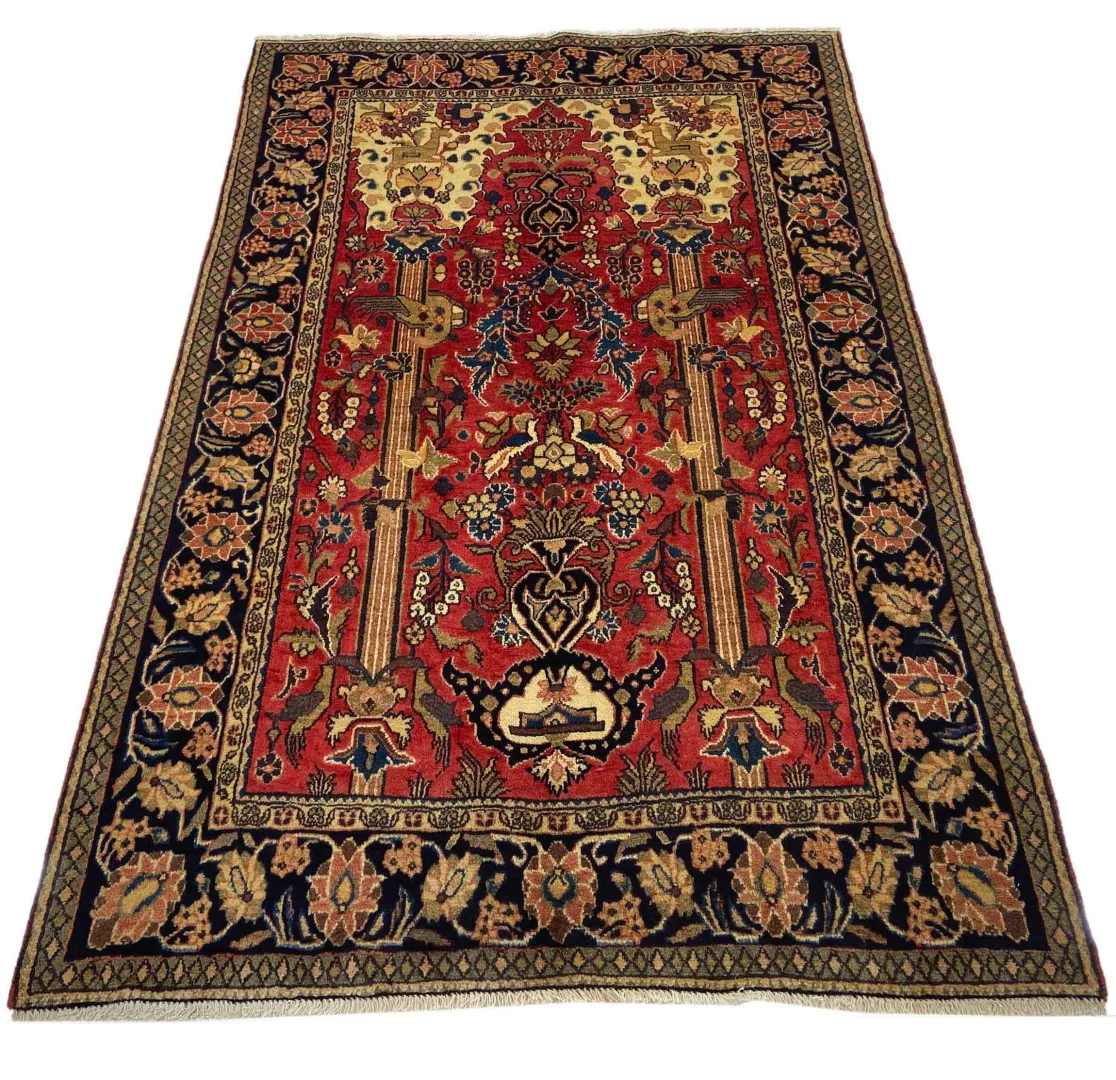 Perserteppich Keshan 200 x 127 cm Wolle handgeknüpft