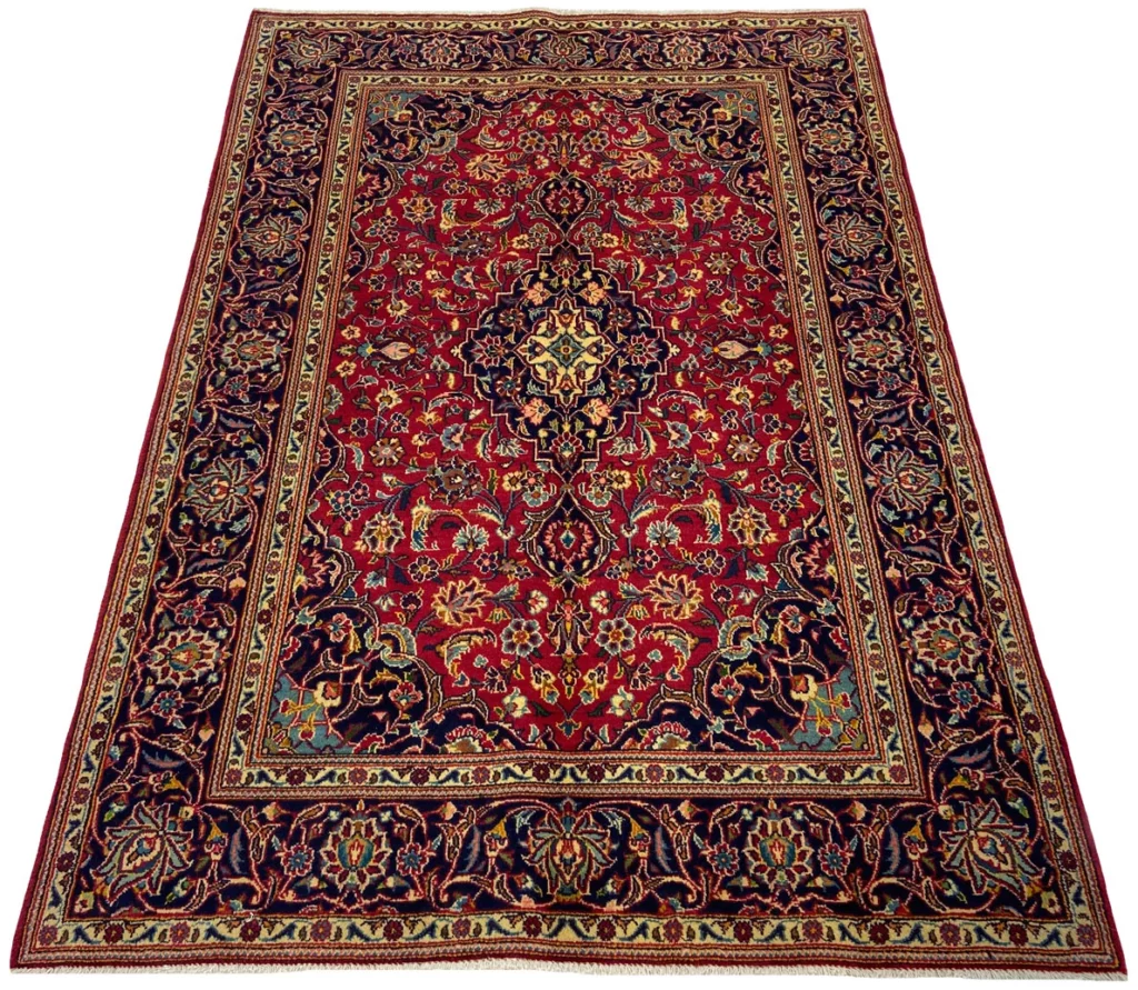 Perserteppich Keshan 200 x 133 cm Schafwolle handgeknüpft