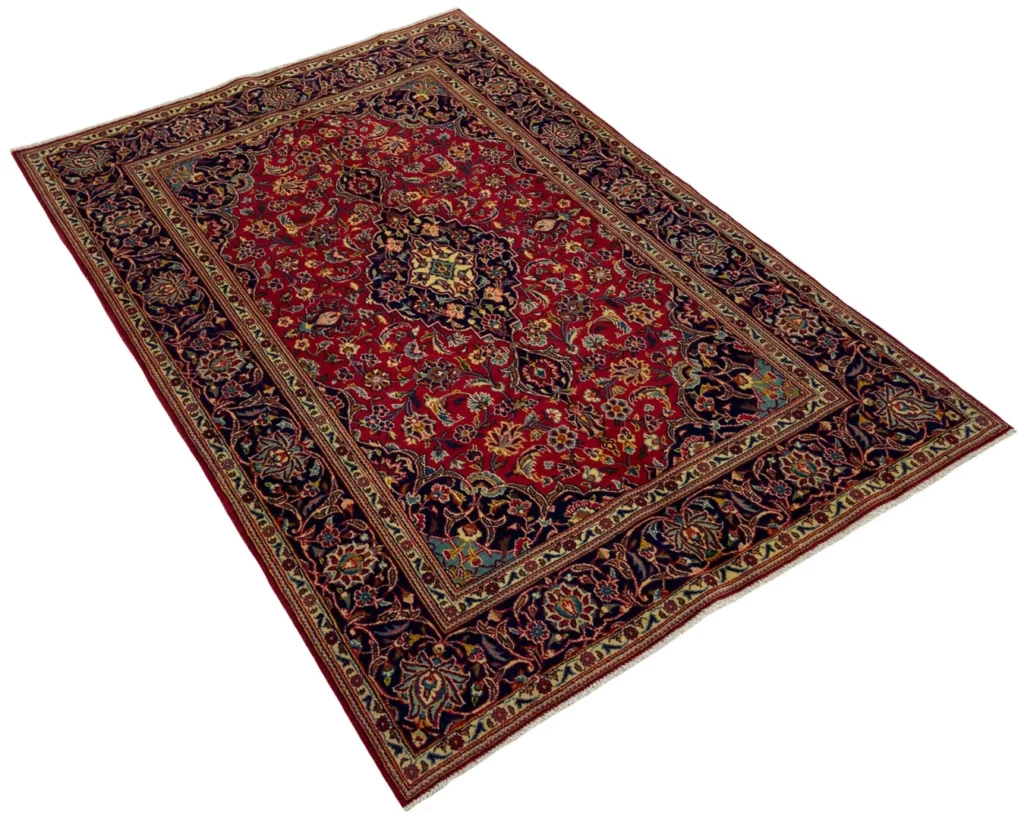 Perserteppich Keshan 200 x 133 cm Schafwolle handgeknüpft