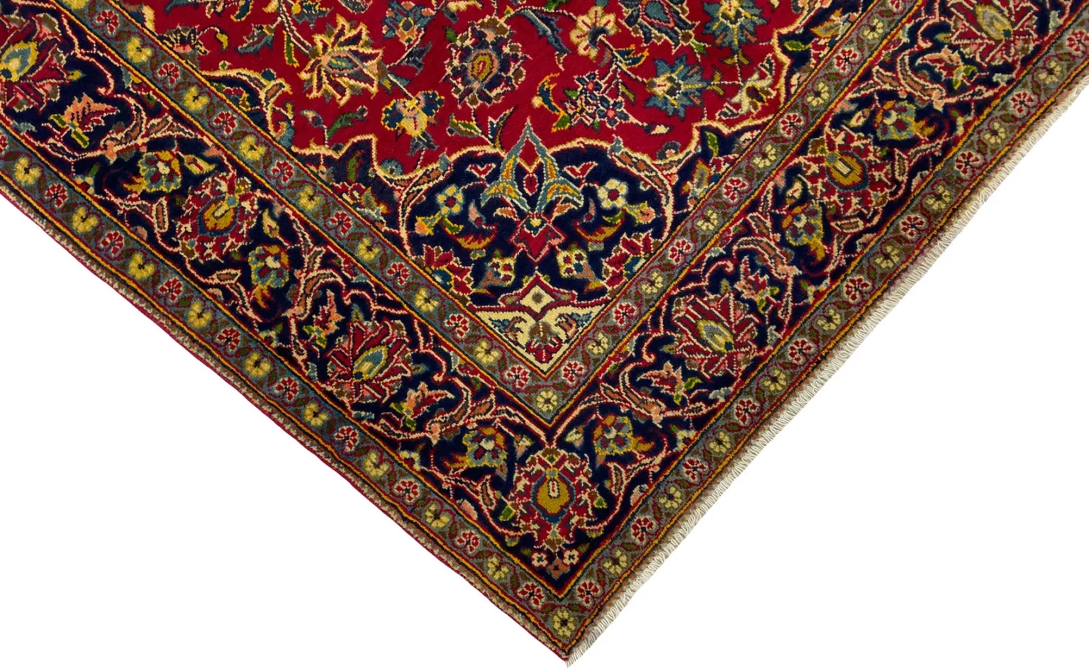 Perserteppich Keshan 204 x 140 cm Schafwolle handgeknüpft