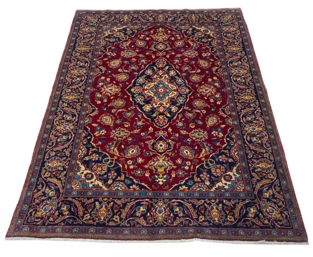 Perserteppich Keshan 200 x 142 cm Schafwolle handgeknüpft