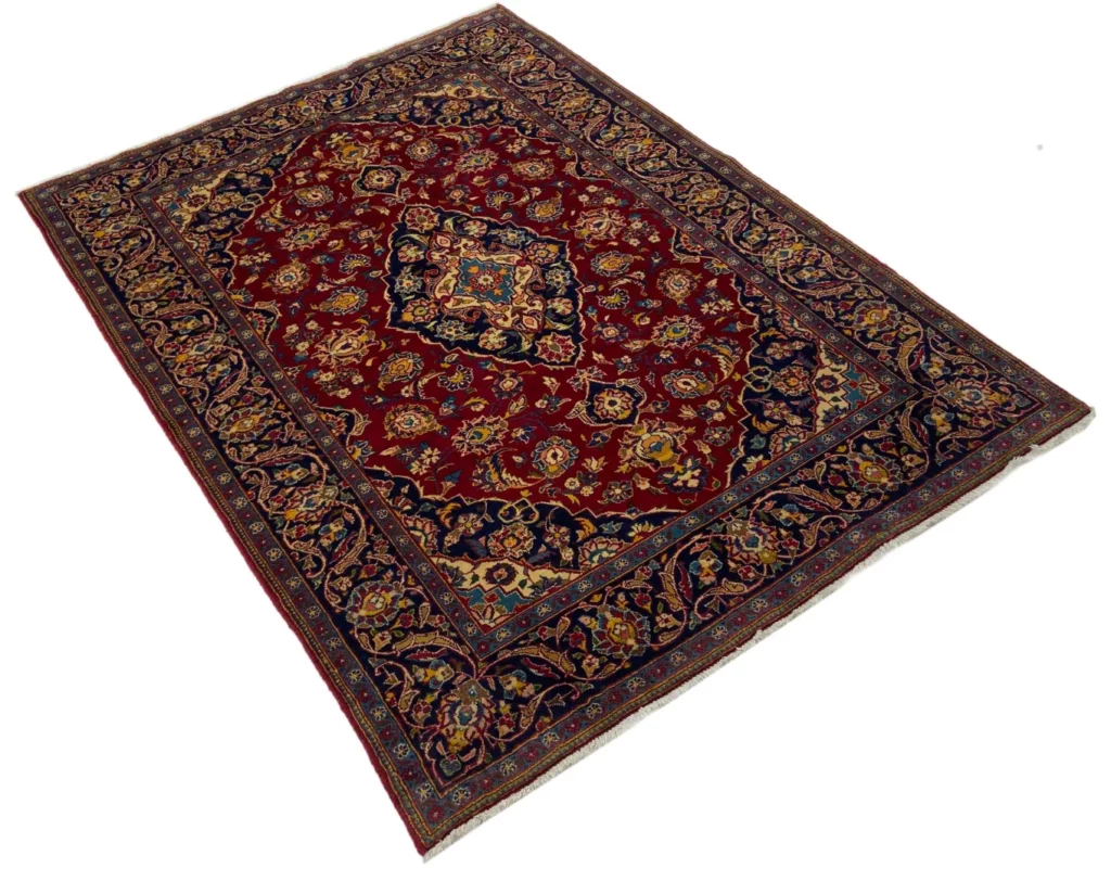 Perserteppich Keshan 200 x 142 cm Schafwolle handgeknüpft