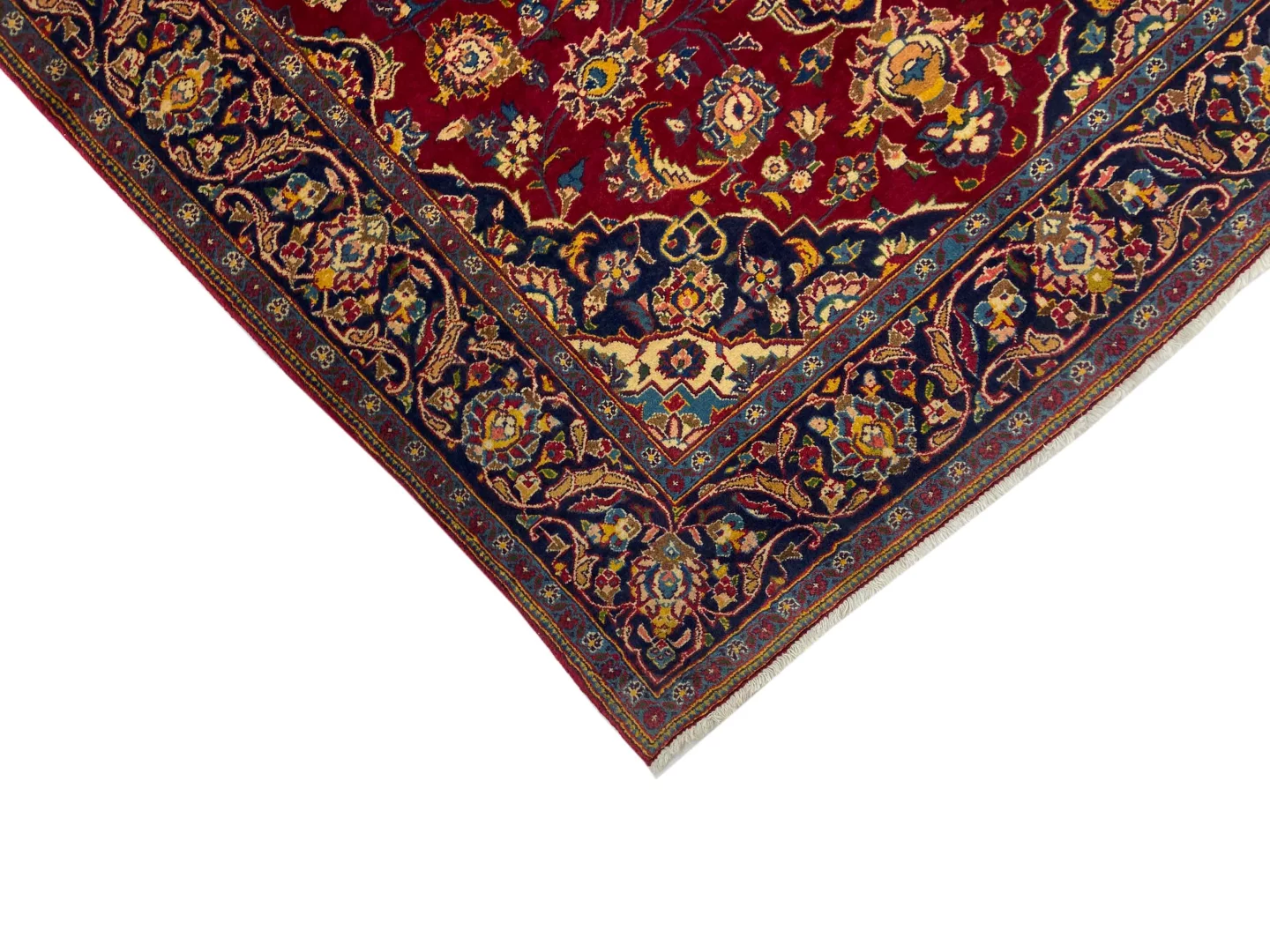 Perserteppich Keshan 200 x 142 cm Schafwolle handgeknüpft