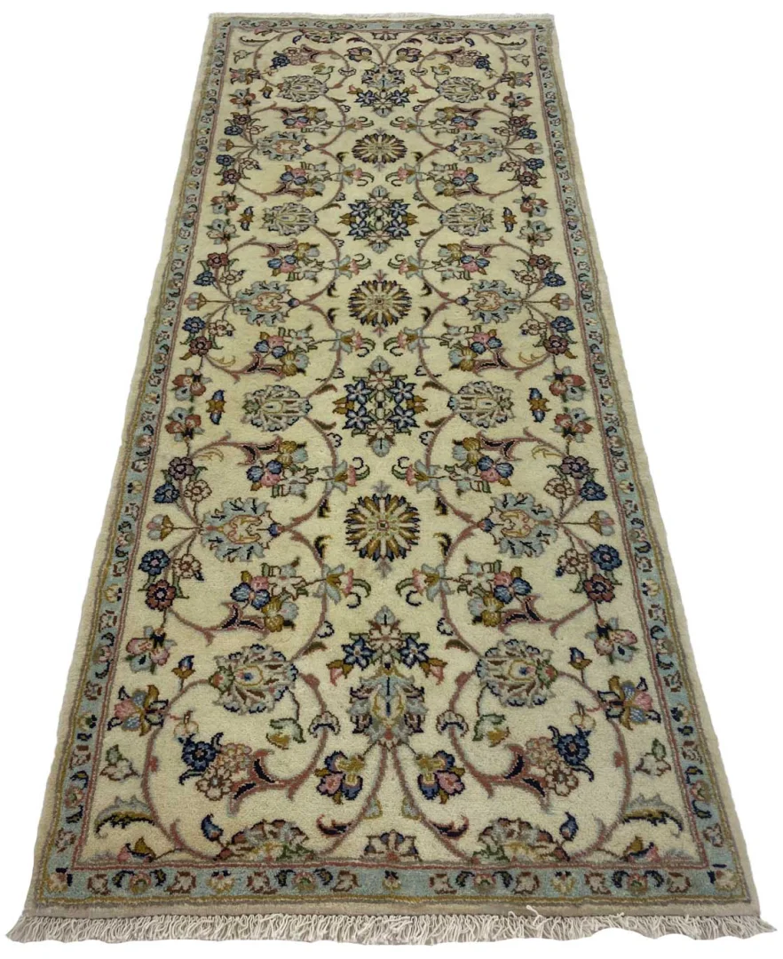 Perserteppich Keshan 207 x 82 cm Schafwolle handgeknüpft