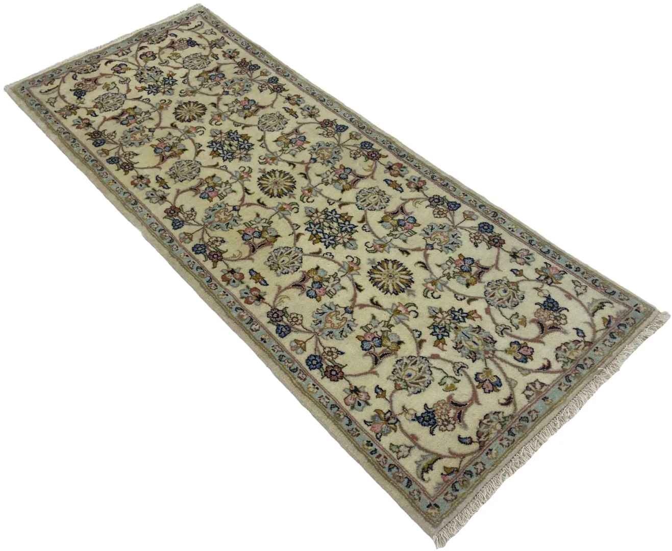Perserteppich Keshan 207 x 82 cm Schafwolle handgeknüpft