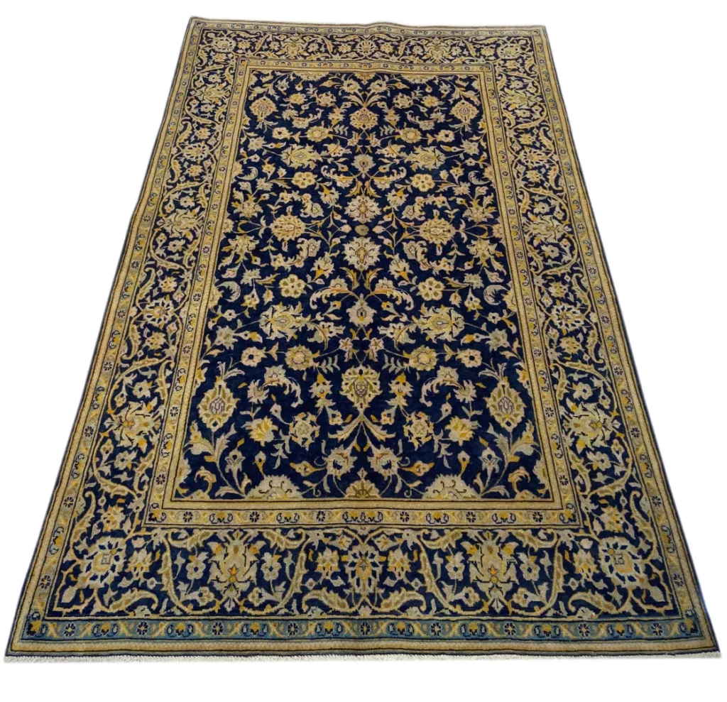 Perserteppich Keshan 209 x 128 cm Schafwolle handgeknüpft