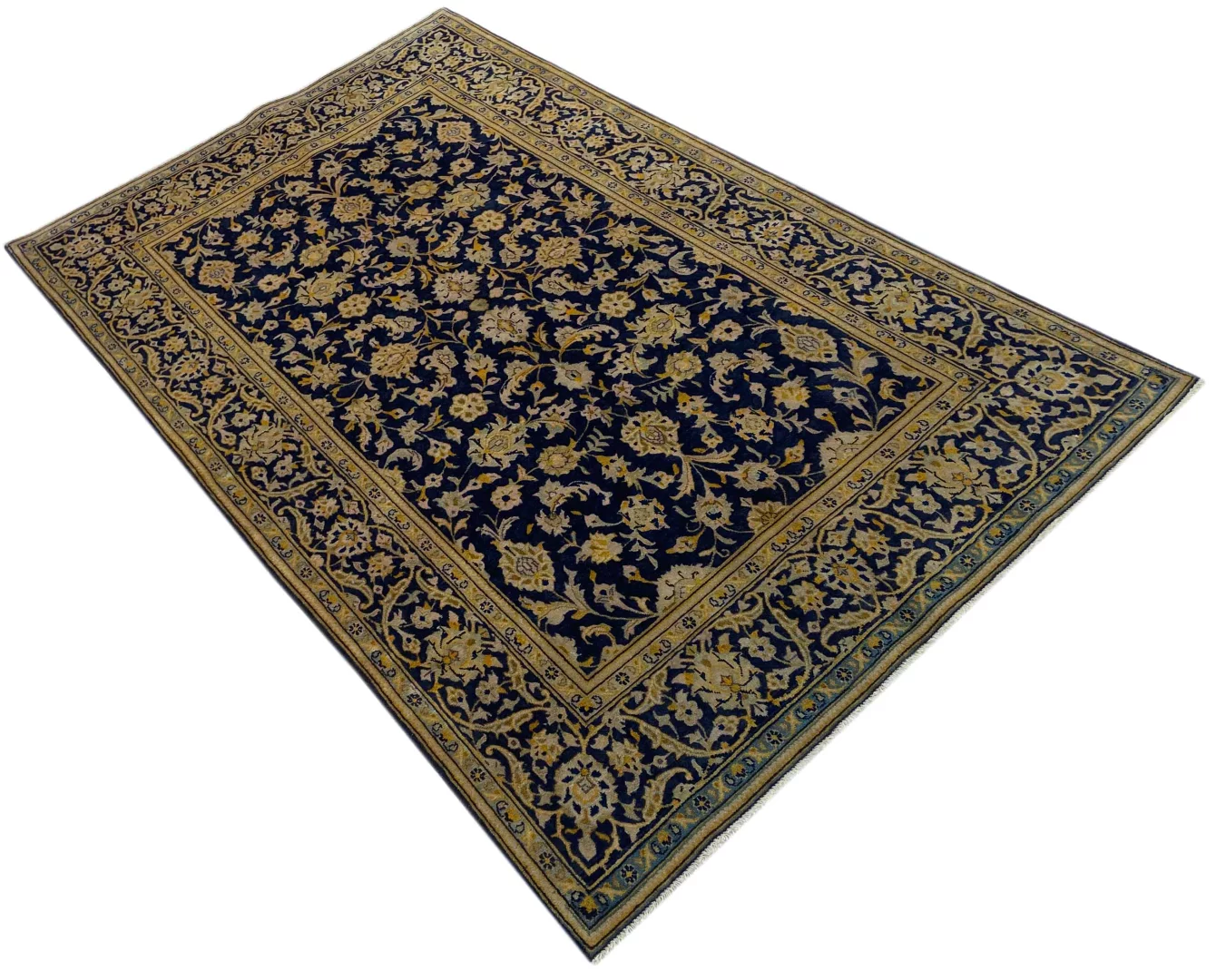 Perserteppich Keshan 209 x 128 cm Schafwolle handgeknüpft