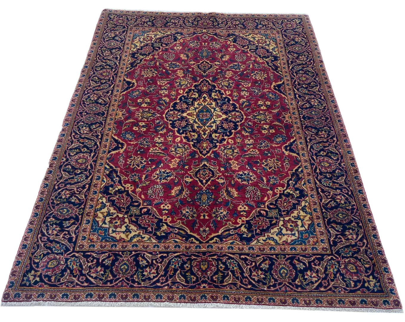 Perserteppich Keshan 209 x 145 cm Wolle handgeknüpft
