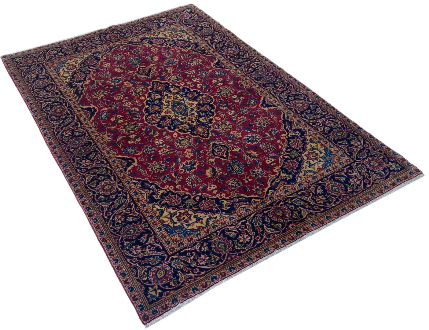 Perserteppich Keshan 209 x 145 cm Wolle handgeknüpft