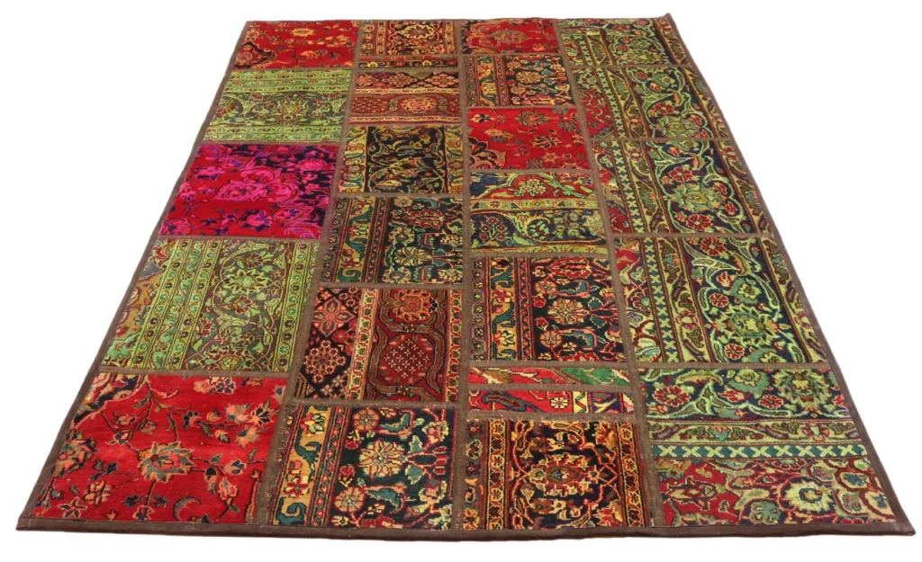 Orientteppich Patchwork 243 x 162 cm handgeknüpft