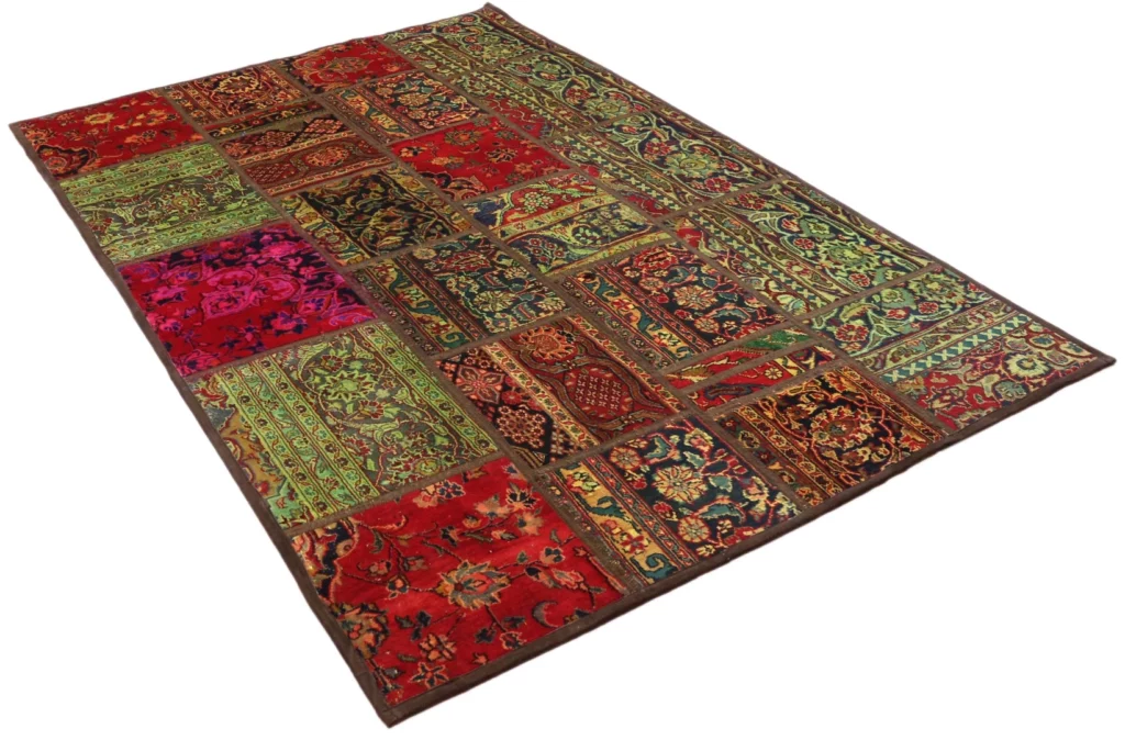 Orientteppich Patchwork 243 x 162 cm handgeknüpft