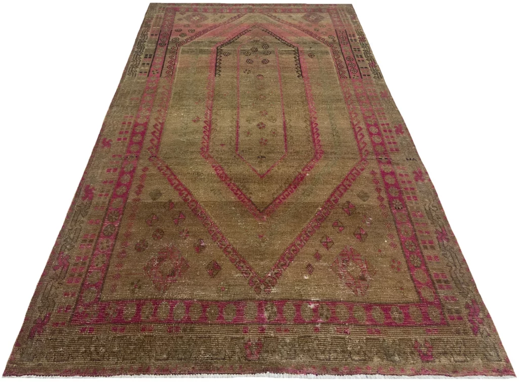 vintage-perserteppich-293-x-159-cm-handgeknupft-aufwendig-aufgearbeitet-1-1 Perserteppich 293 x 159 cm Wolle handgeknüpft