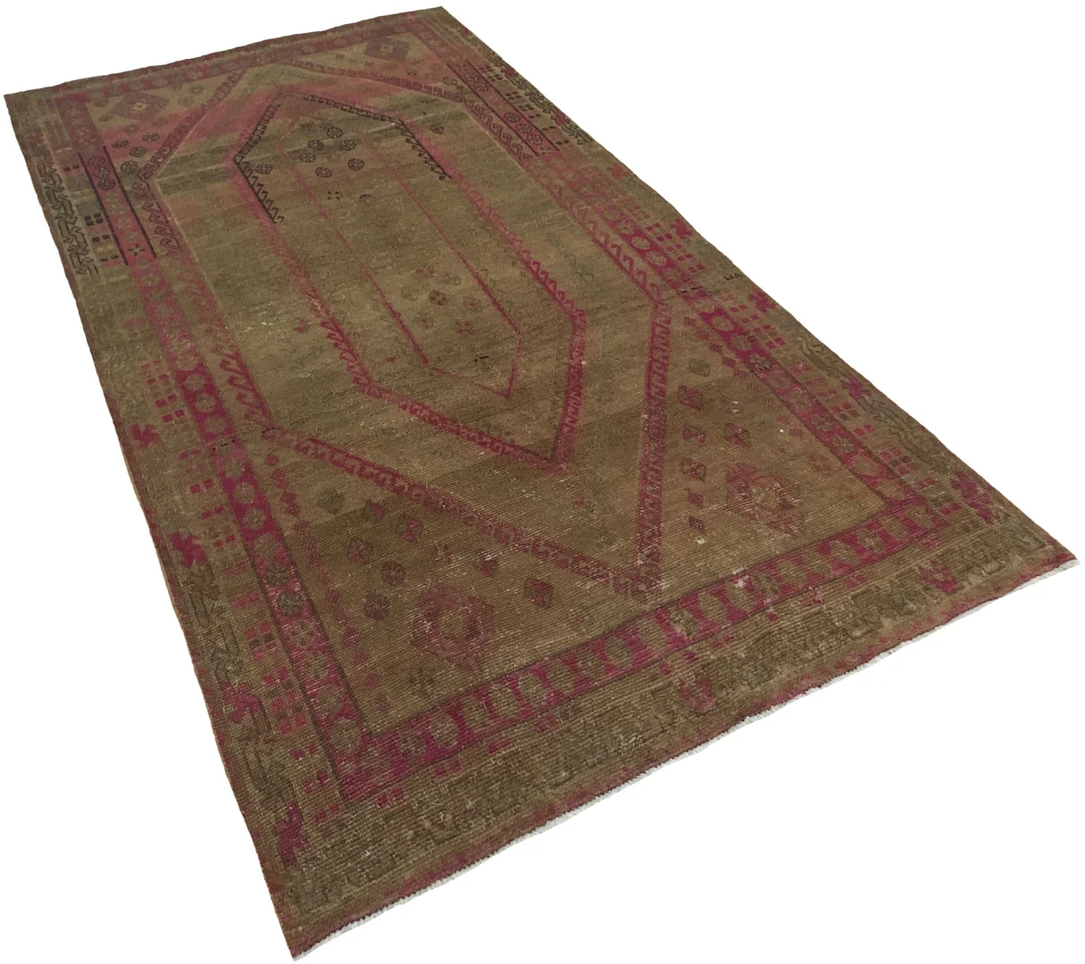 vintage-perserteppich-293-x-159-cm-handgeknupft-aufwendig-aufgearbeitet-1-2 Perserteppich 293 x 159 cm Wolle handgeknüpft