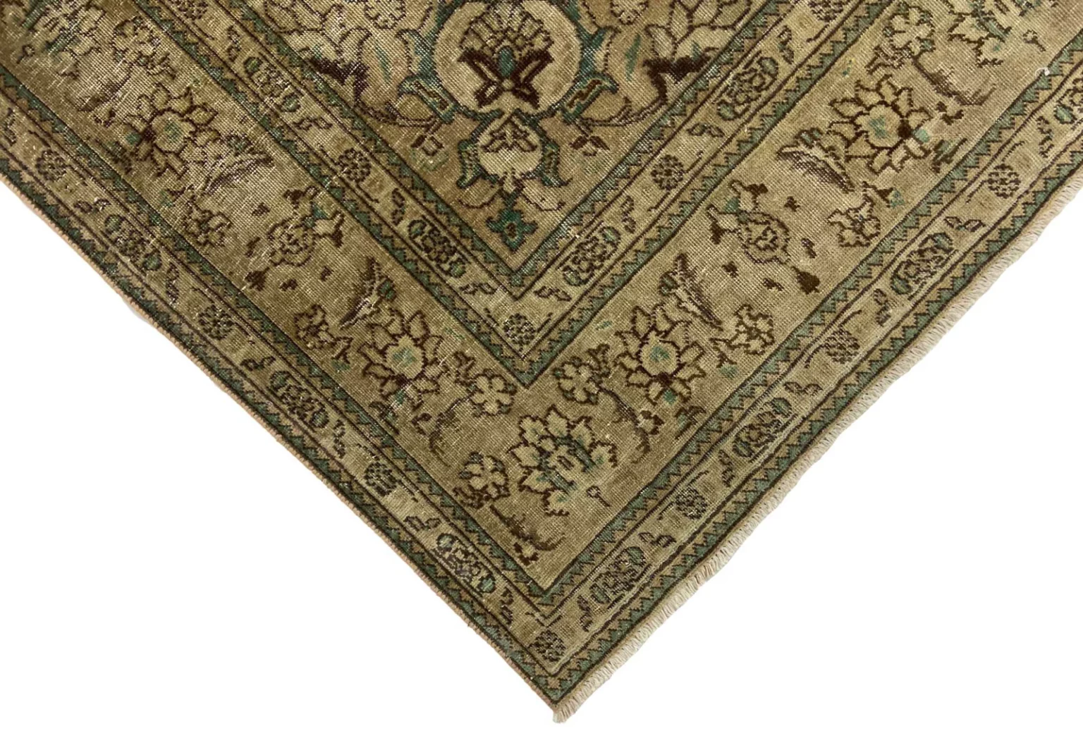 vintage-perserteppich-293-x-193-cm-handgeknupft-aufwendig-aufgearbeitet-1-4 Perserteppich Metzger 293 x 193 cm Wolle handgeknüpft