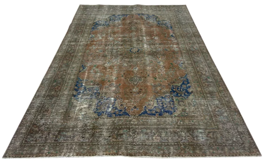 vintage-perserteppich-293-x-195-cm-handgeknupft-aufwendig-aufgearbeitet-1-1 Perserteppich 293 x 195 cm Wolle handgeknüpft