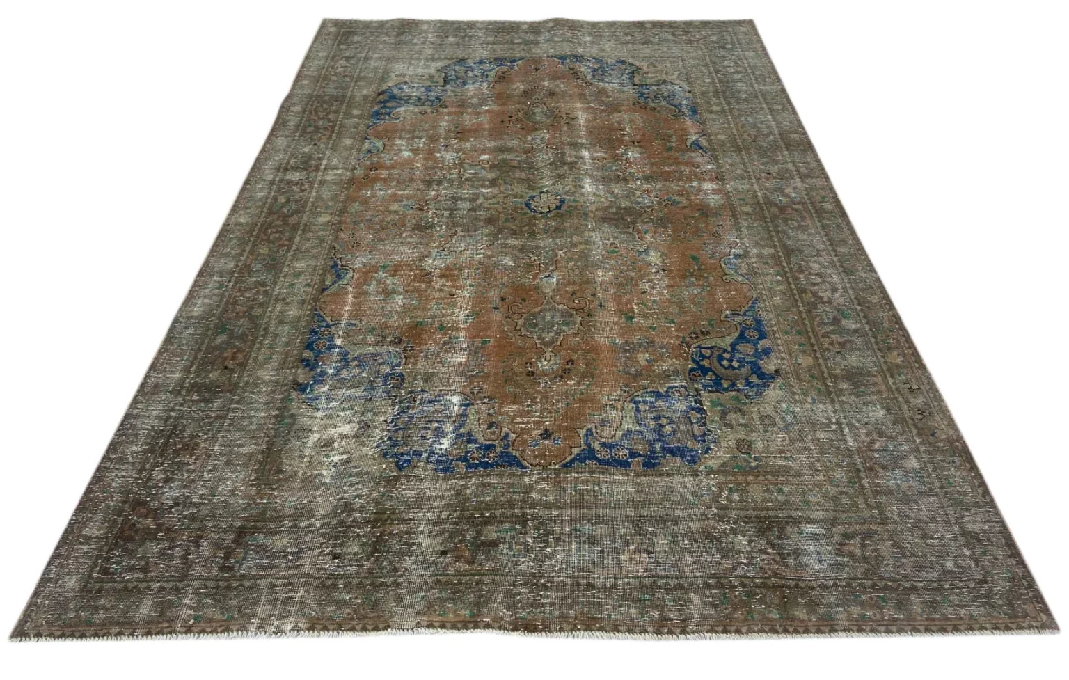 vintage-perserteppich-293-x-195-cm-handgeknupft-aufwendig-aufgearbeitet-1-1 Perserteppich 293 x 195 cm Wolle handgeknüpft