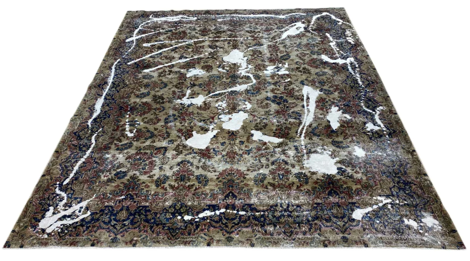 vintage-perserteppich-303-x-238-cm-handgeknupft-aufwendig-aufgearbeitet-1-1 Perserteppich 303 x 238 cm Wolle handgeknüpft