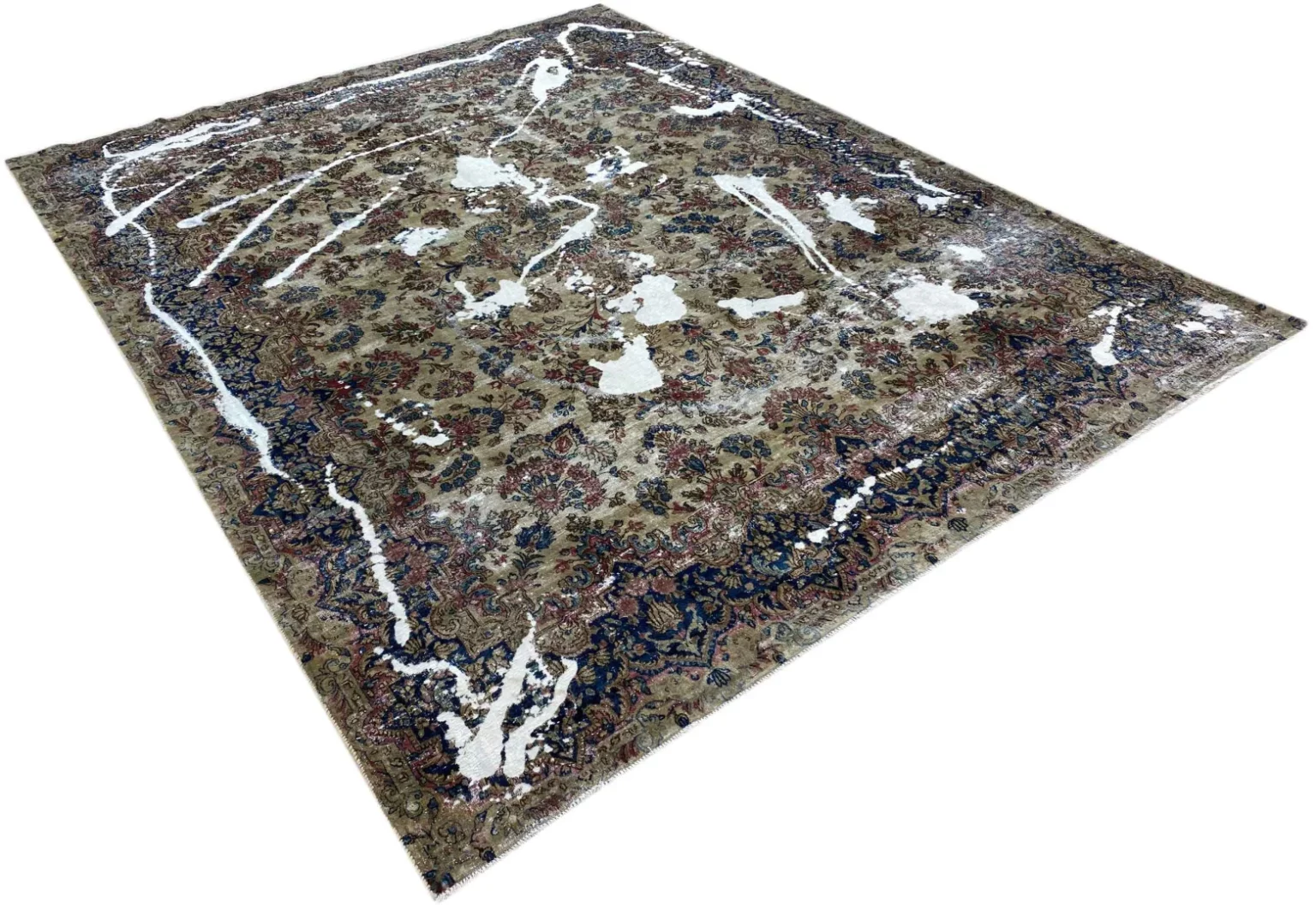 vintage-perserteppich-303-x-238-cm-handgeknupft-aufwendig-aufgearbeitet-1-2 Perserteppich 303 x 238 cm Wolle handgeknüpft