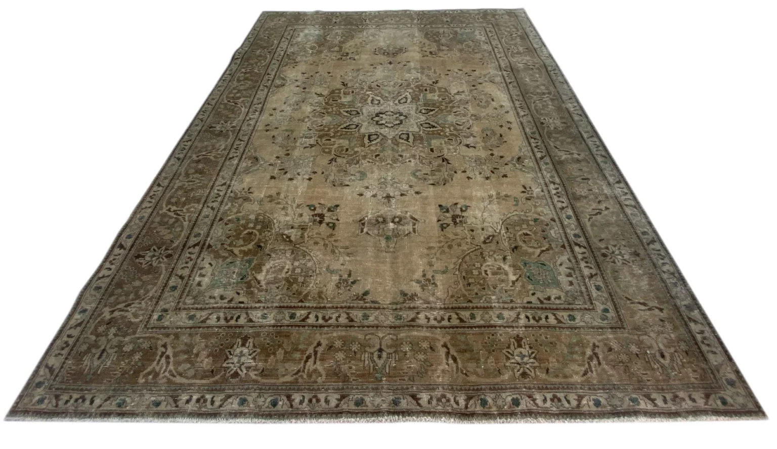 vintage-perserteppich-333-x-240-cm-handgeknupft-aufwendig-aufgearbeitet-1 Perserteppich 333 x 240 cm Wolle handgeknüpft