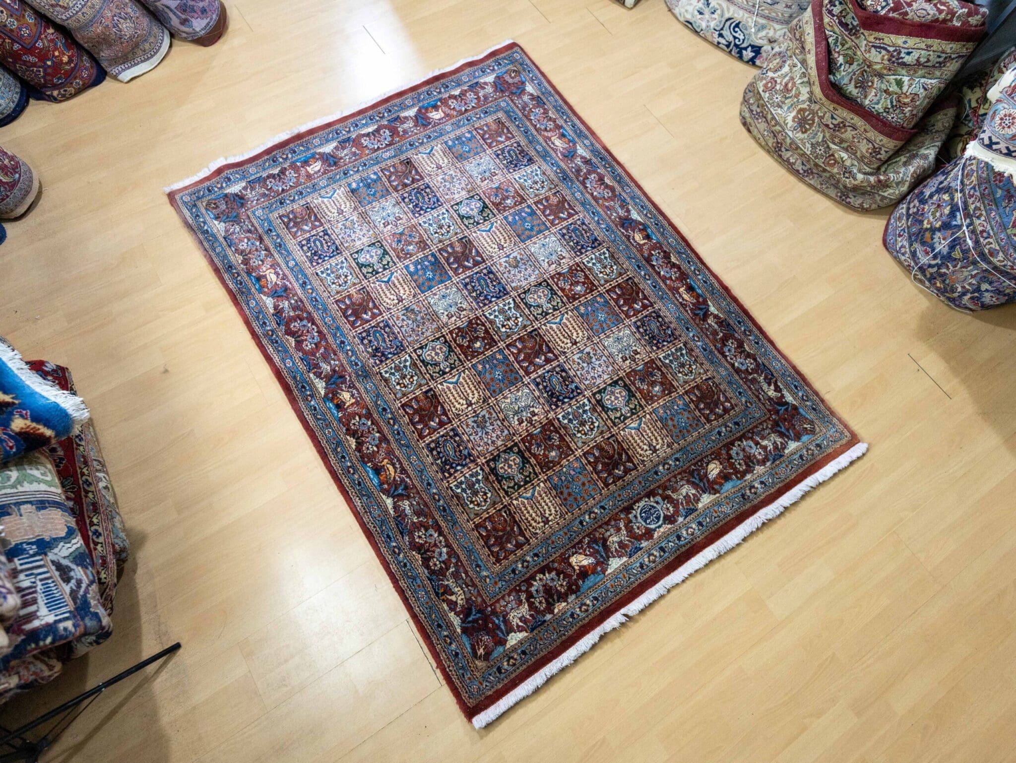 Perserteppich Moud 205 x 152 cm Wolle Seide handgeknüpft