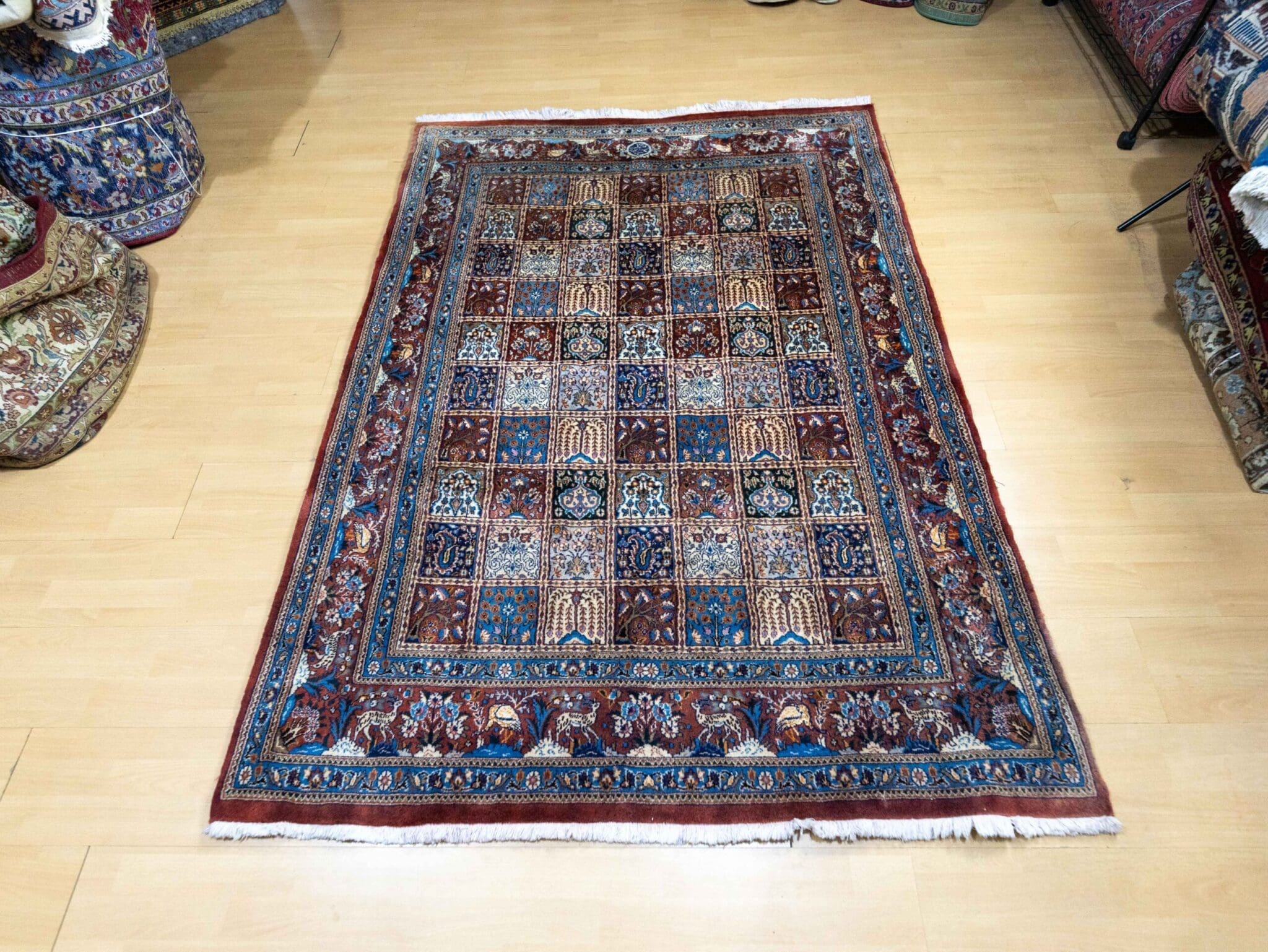 Perserteppich Moud 205 x 152 cm Wolle Seide handgeknüpft