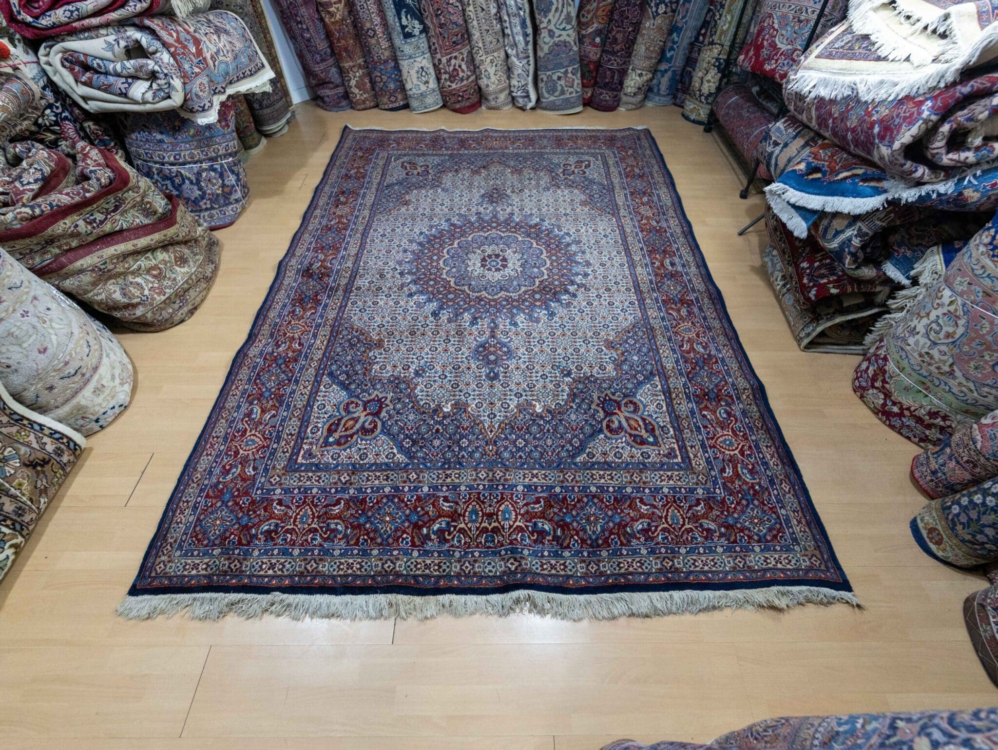 Perserteppich Moud 300 x 205 cm Wolle Seide handgeknüpft