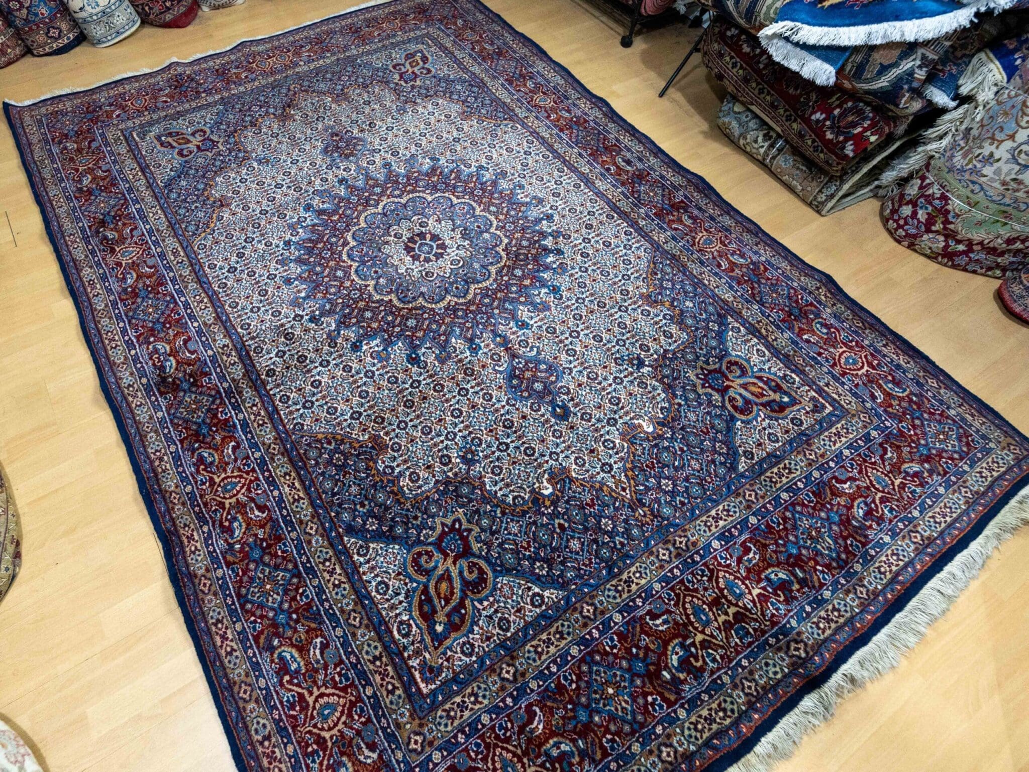 Perserteppich Moud 300 x 205 cm Wolle Seide handgeknüpft