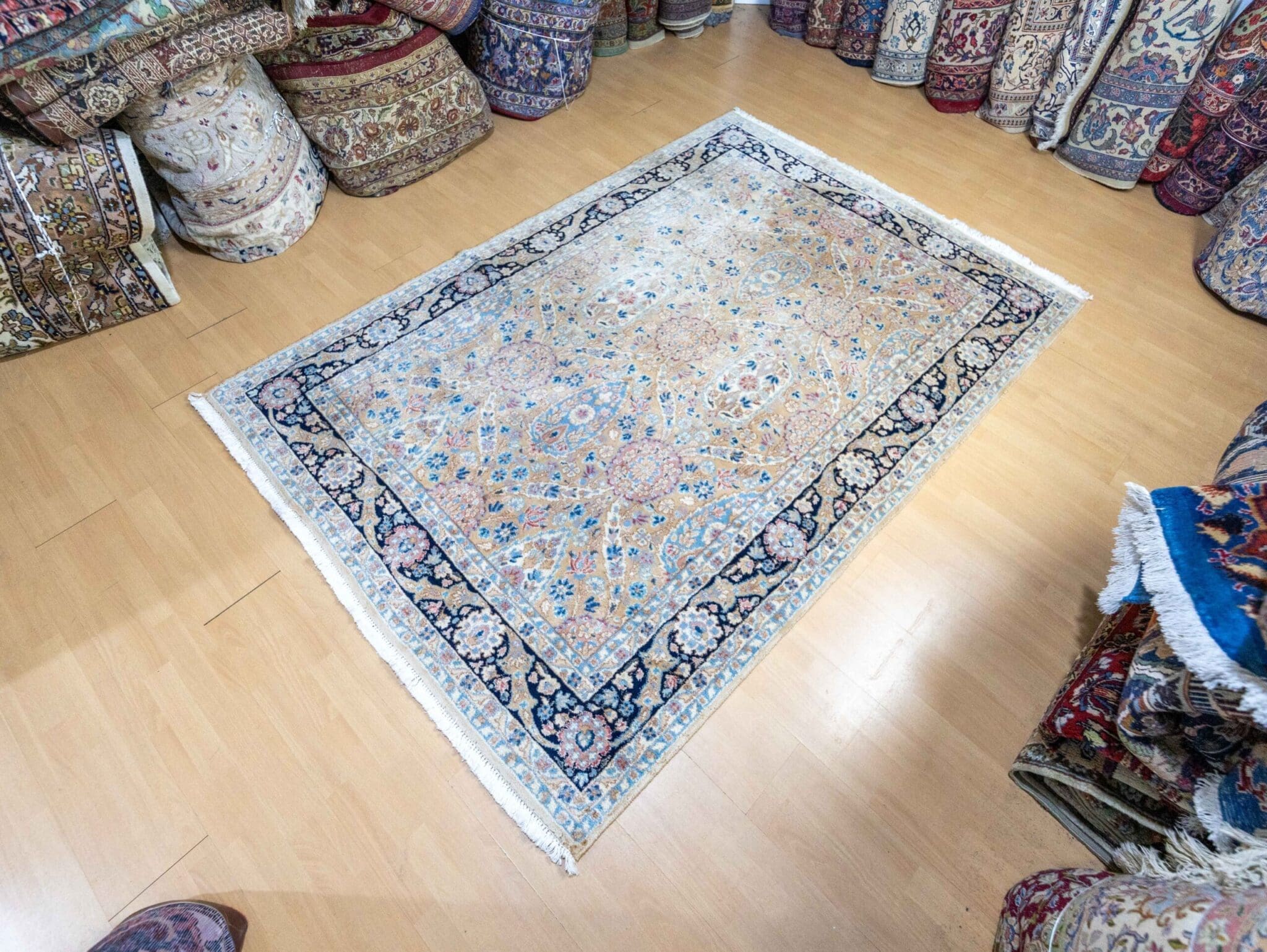Perserteppich Kerman 238x164cm Schurwolle handgeknüpft