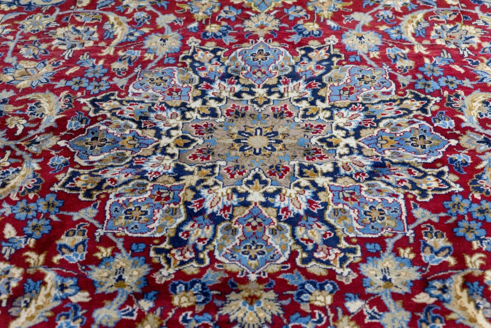 Perserteppich Kashan 353 x 263 cm Wolle handgeknüpft