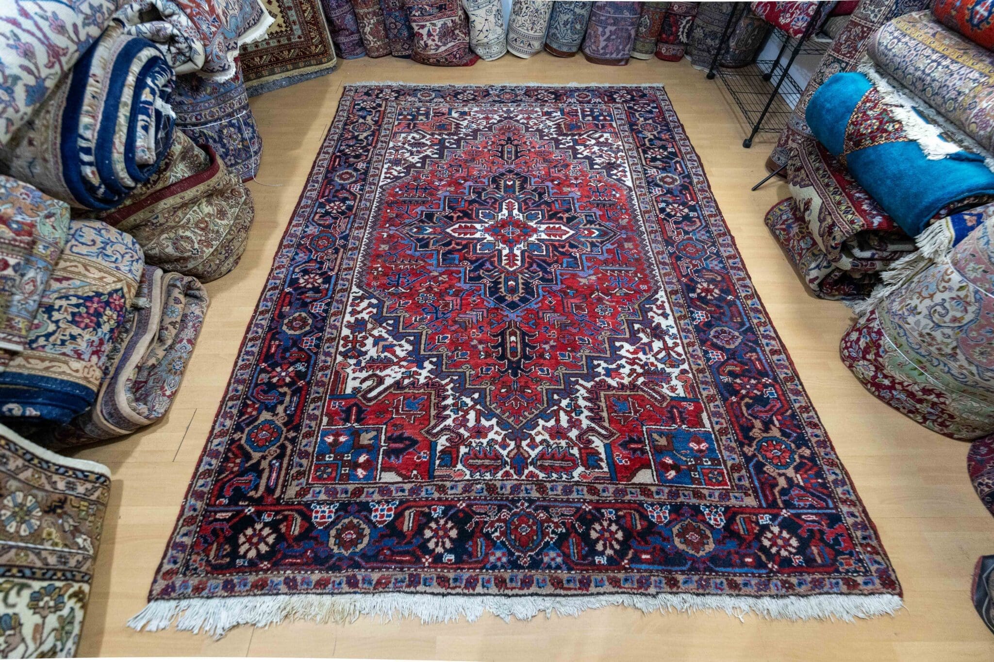 Perserteppich Heriz 301x216 cm Wolle handgeknüpft