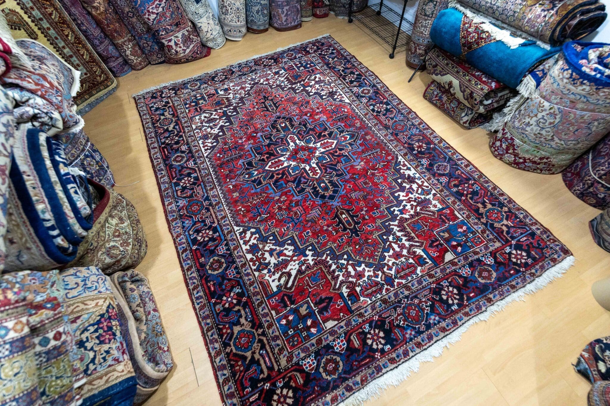 Perserteppich Heriz 301x216 cm Wolle handgeknüpft