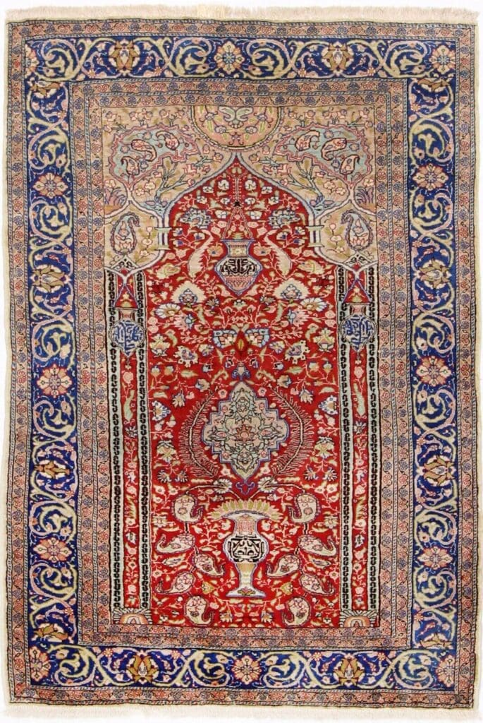 Orientteppich Hereke 184 x 122 cm Seide handgeknüpft