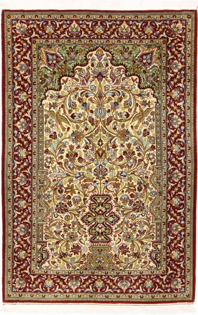 Perserteppich Ghom 184 x 122 cm Seide handgeknüpft